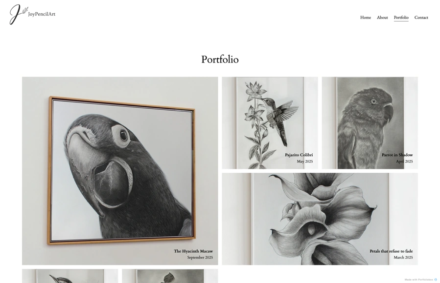 JoyPencilArt portfolio preview